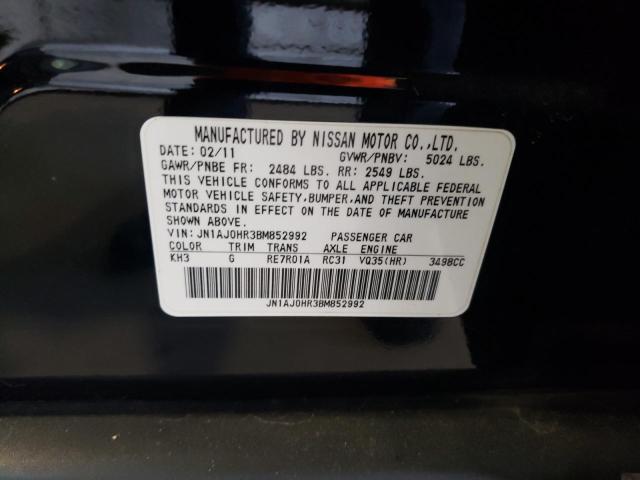 JN1AJ0HR3BM852992 - 2011 INFINITI EX35 BASE Սև լուսանկար 13