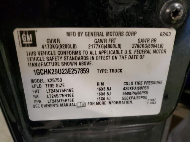 1GCHK29U23E257859 - 2003 CHEVROLET 2500 HD K2500 HEAVY DUTY GREEN photo 12