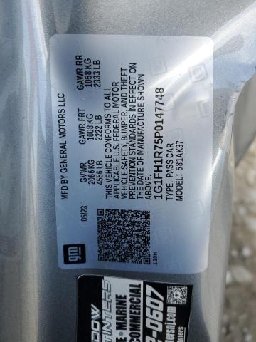 1G1FH1R75P0147748 - 2023 CHEVROLET CAMARO SS SILVER photo 12