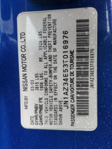 JN1AZ34E53T016976 - 2003 NISSAN 350Z COUPE BLUE photo 12