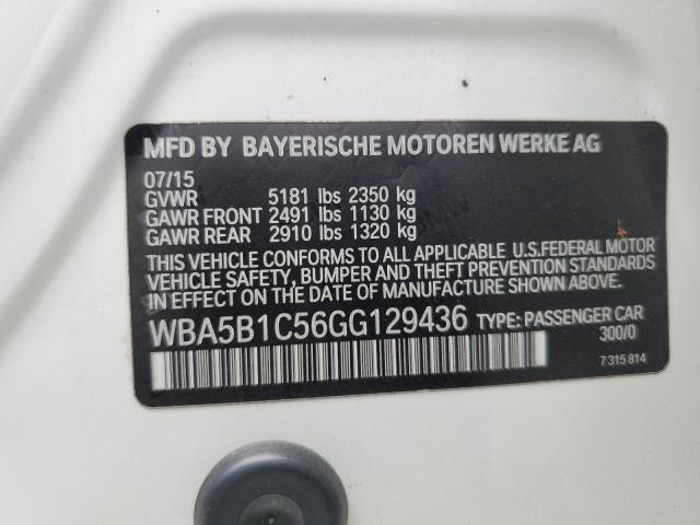WBA5B1C56GG129436 - 2016 BMW 533 I Blanco foto 13