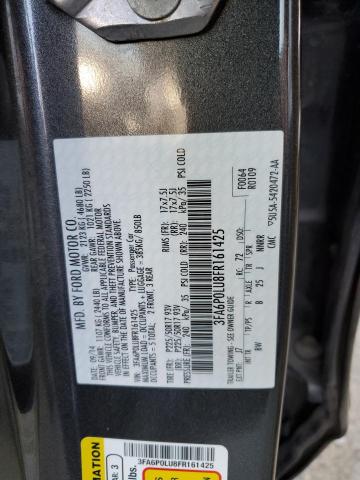 3FA6P0LU8FR161425 - 2015 FORD FUSION SE HYBRID CHARCOAL photo 12