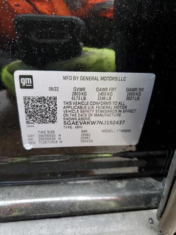 5GAEVAKW7NJ192437 - 2022 BUICK ENCLAVE ESSENCE 黑色 照片 12