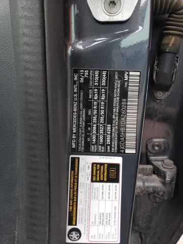 4JGDA5HB1DA260288 - 2013 MERCEDES-BENZ ML 350 4MATIC CHARCOAL photo 12