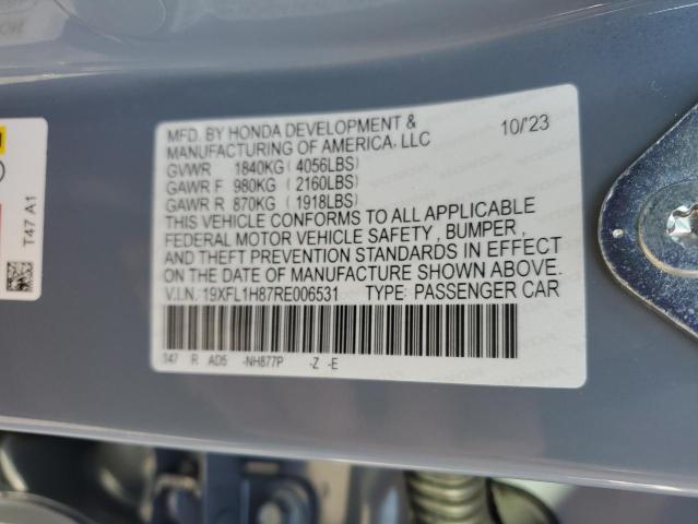 19XFL1H87RE006531 - 2024 HONDA CIVIC SPORT TOURING GRAY photo 13