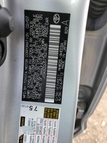 JTDKB20U577627828 - 2007 TOYOTA PRIUS SILVER photo 12