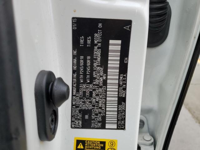 5TDJKRFH3FS131123 - 2015 TOYOTA HIGHLANDER XLE Ağ foto 13