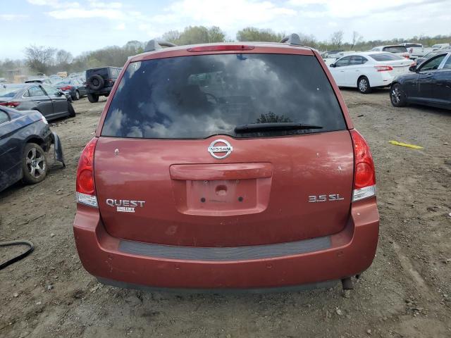 5N1BV28U44N337708 - 2004 NISSAN QUEST S RED photo 6