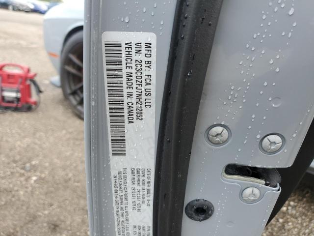 2C3CDZFJ7NH212052 - 2022 DODGE CHALLENGER R/T SCAT PACK GRAY photo 13