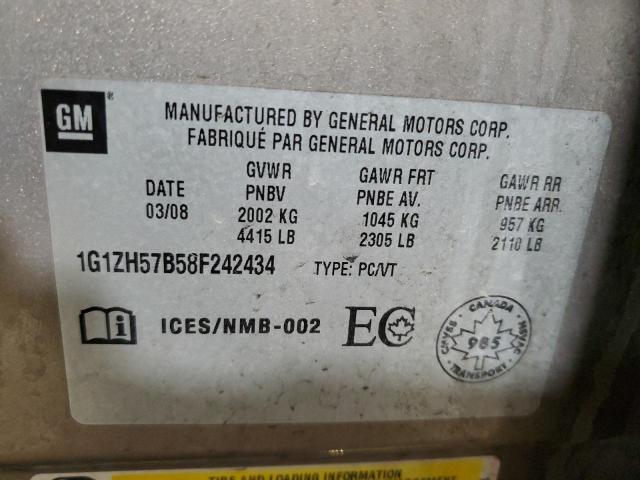 1G1ZH57B58F242434 - 2008 CHEVROLET MALIBU 1LT 棕色 照片 12