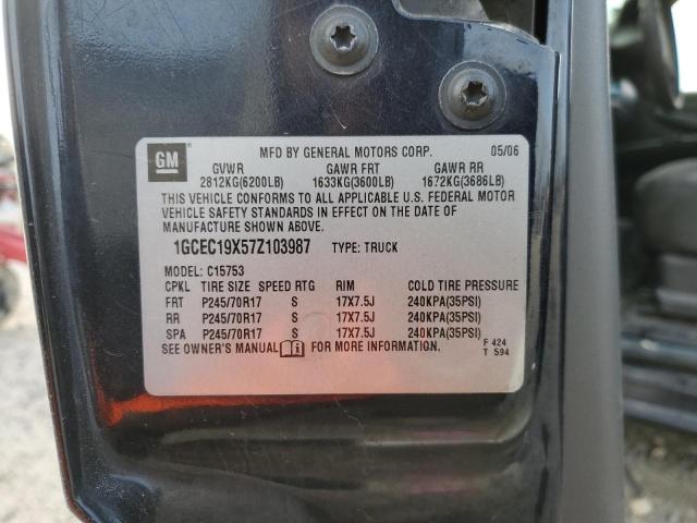 1GCEC19X57Z103987 - 2007 CHEVROLET SILVERADO C1500 CLASSIC Mavi foto 12