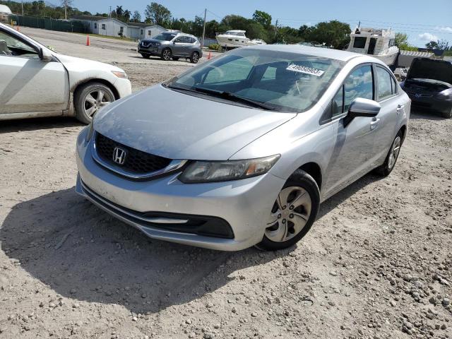 19XFB2F55EE054427 - 2014 HONDA CIVIC LX SILVER photo 1