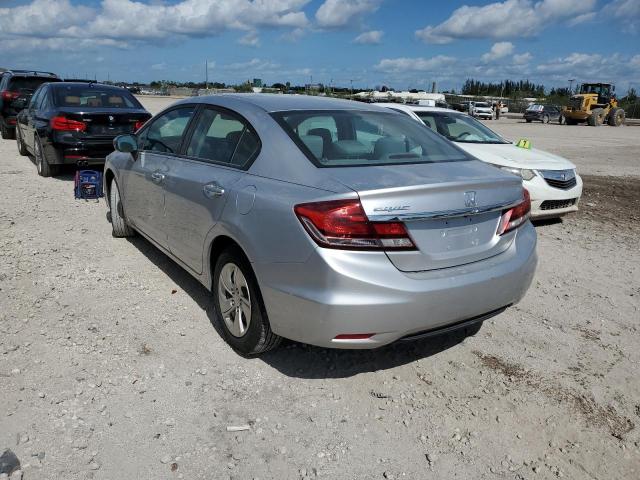 19XFB2F55EE054427 - 2014 HONDA CIVIC LX SILVER photo 2