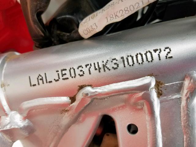 LALJE0374K3100072 - 2019 HONDA CRF125 FB  photo 10