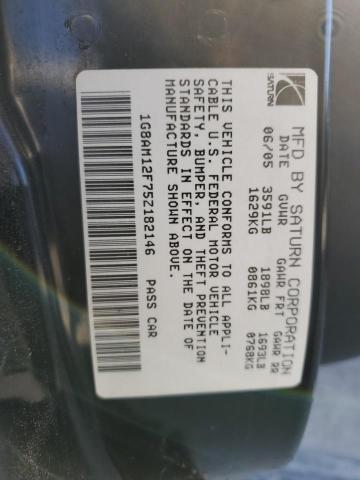 1G8AM12F75Z182146 - 2005 SATURN ION LEVEL 2 灰色 照片 12