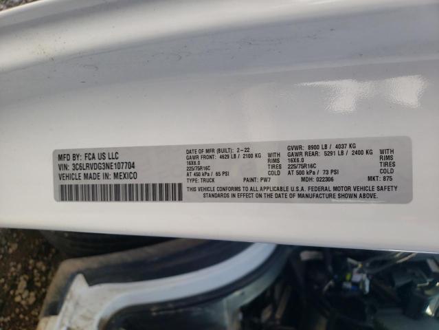3C6LRVDG3NE107704 - 2022 RAM PROMASTER 2500 HIGH أبيض صورة 13