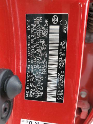 JTDKN3DU7F0421750 - 2015 TOYOTA PRIUS RED photo 12