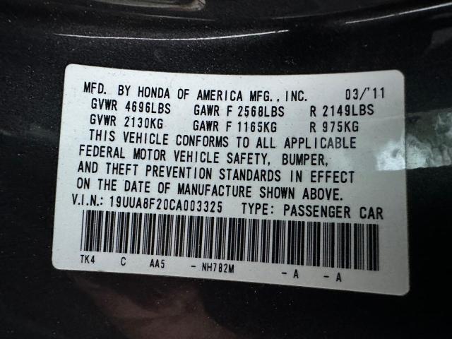 19UUA8F20CA003325 - 2012 ACURA 3.2 TL GRAY photo 10