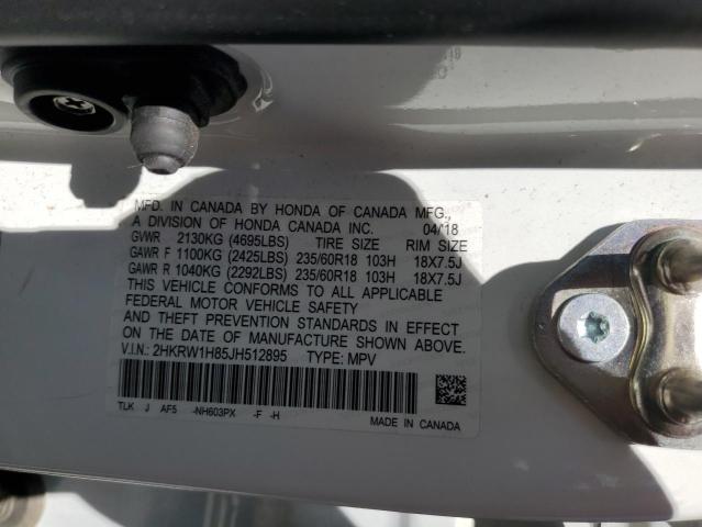 2HKRW1H85JH512895 - 2018 HONDA CR-V EXL WHITE photo 14