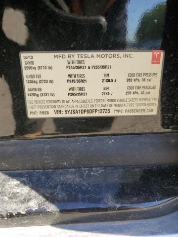 5YJSA1DP8DFP12735 - 2013 TESLA MODEL S 黑色 照片 12