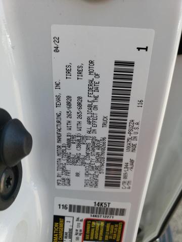 5TFMA5DB7NX026696 - 2022 TOYOTA TUNDRA CREWMAX PLATINUM თეთრი ფოტო 13