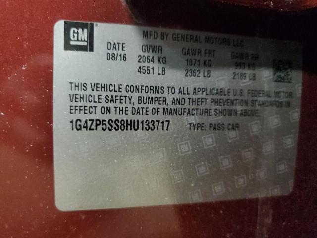 1G4ZP5SS8HU133717 - 2017 BUICK LACROSSE ESSENCE Qırmızı foto 12