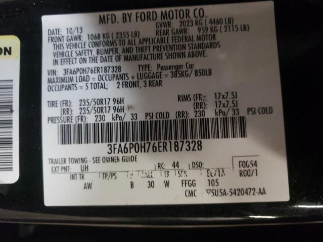 3FA6P0H76ER187328 - 2014 FORD FUSION SE BLUE photo 13