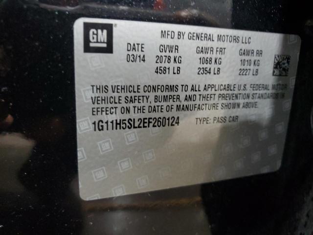 1G11H5SL2EF260124 - 2014 CHEVROLET MALIBU LTZ ნაცრისფერი ფოტო 13