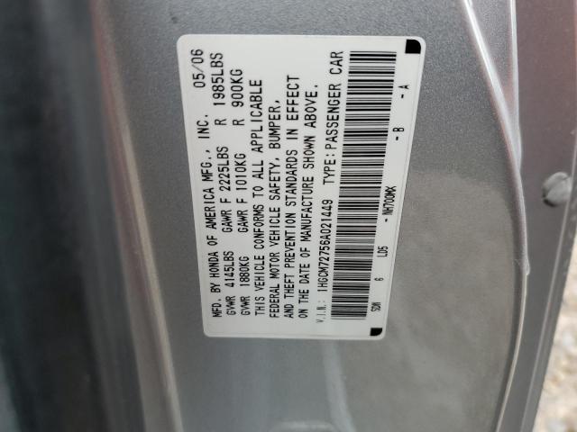 1HGCM72756A021449 - 2006 HONDA ACCORD EX SILVER photo 13