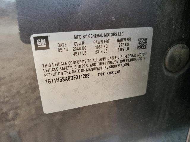 1G11H5SA8DF311283 - 2013 CHEVROLET MALIBU LTZ 灰色 照片 12