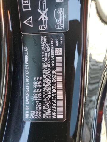 WBABC4C53KBU96236 - 2019 BMW M850XI BLACK photo 12