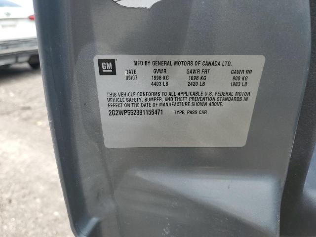 2G2WP552381156471 - 2008 PONTIAC GRAND PRIX 银色 照片 12