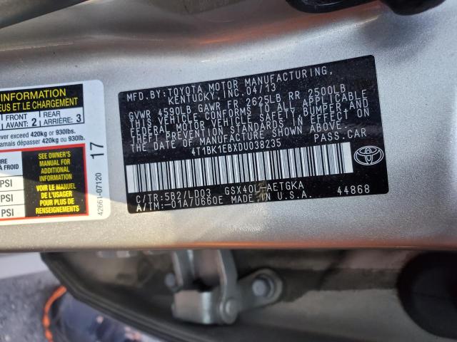 4T1BK1EBXDU038235 - 2013 TOYOTA AVALON BASE 金色 照片 10