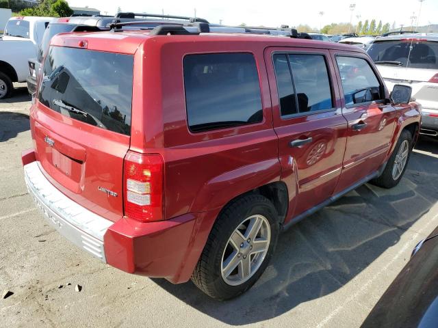 1J8FT48W27D399393 - 2007 JEEP PATRIOT LIMITED MAROON photo 3