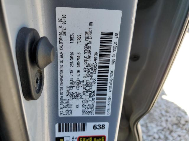 3TMCZ5AN1JM171686 - 2018 TOYOTA TACOMA DOUBLE CAB SILVER photo 13