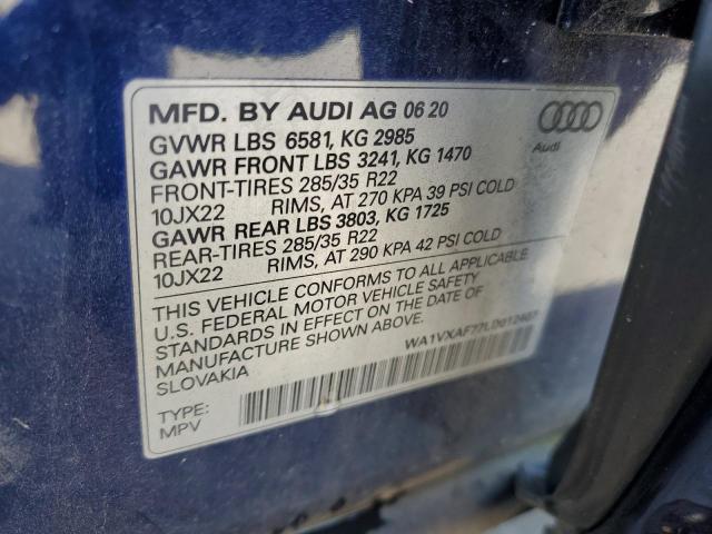 WA1VXAF77LD012407 - 2020 AUDI Q7 PRESTIGE ლურჯი ფოტო 14