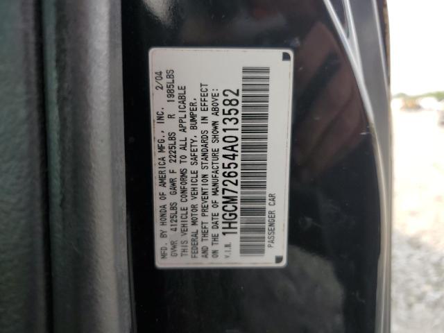 1HGCM72654A013582 - 2004 HONDA ACCORD EX BLACK photo 12