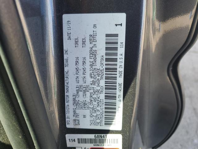 5TFRX5GN2LX171233 - 2020 TOYOTA TACOMA ACCESS CAB ნაცრისფერი ფოტო 12