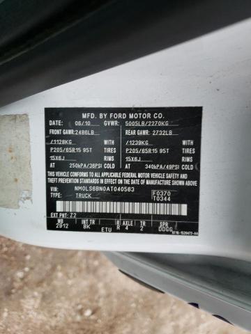 NM0LS6BN0AT040563 - 2010 FORD TRANSIT CO XLT WHITE photo 13