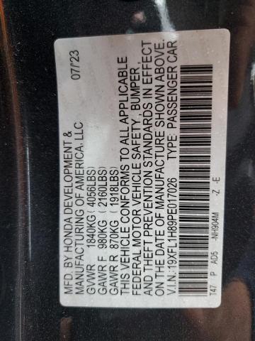 19XFL1H89PE017026 - 2023 HONDA CIVIC SPORT TOURING GRAY photo 12