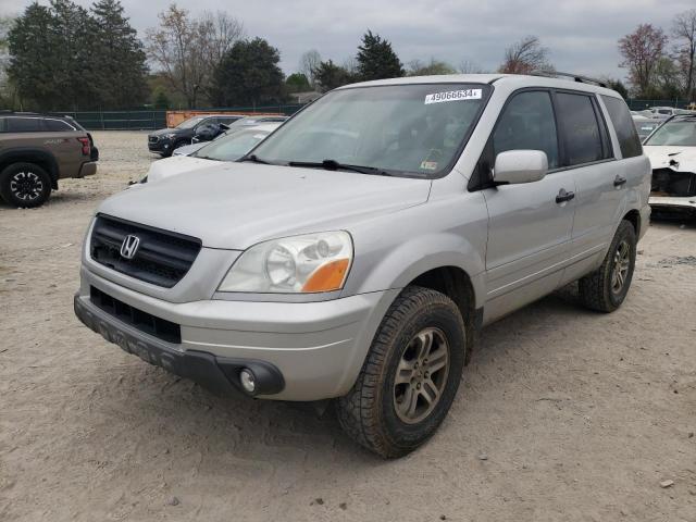 2HKYF18654H584310 - 2004 HONDA PILOT EXL SILVER photo 1