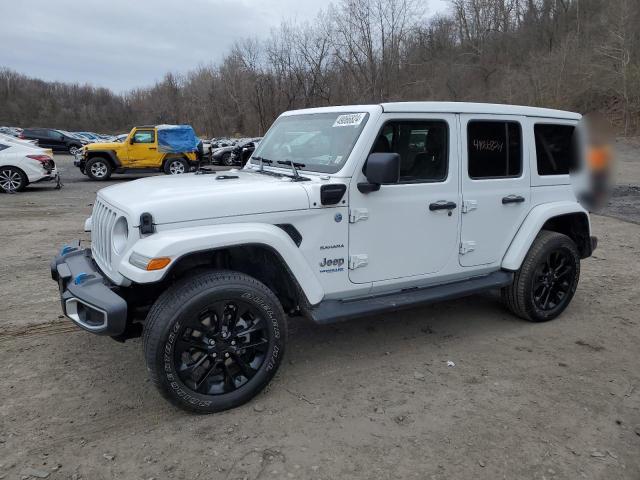 1C4JJXP64NW170967 - 2022 JEEP WRANGLER U SAHARA 4XE WHITE photo 1