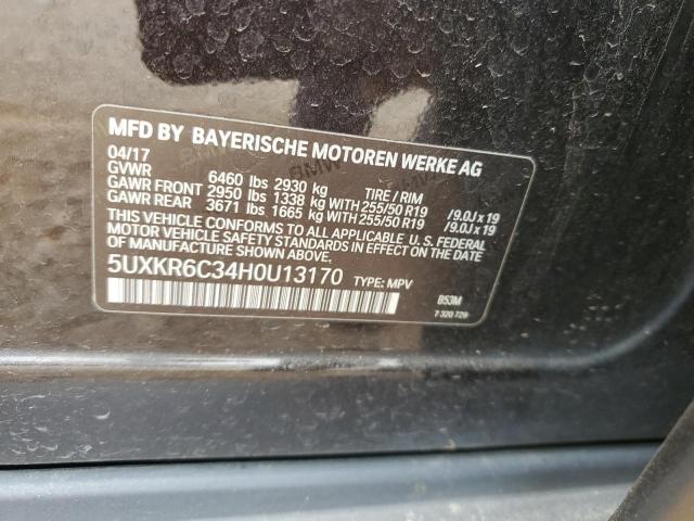 5UXKR6C34H0U13170 - 2017 BMW X5 XDRIVE50I BLACK photo 14
