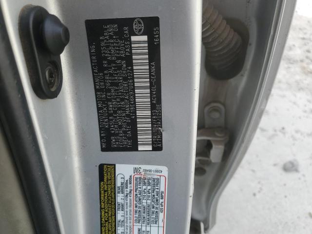 4T1BE46K97U061274 - 2007 TOYOTA CAMRY CE SILVER photo 12