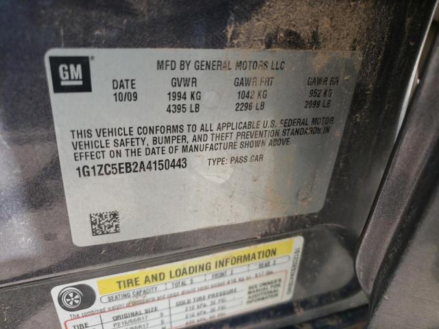 1G1ZC5EB2A4150443 - 2010 CHEVROLET MALIBU 1LT GRAY photo 12