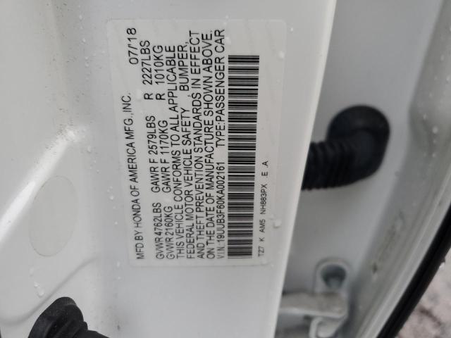 19UUB3F60KA002161 - 2019 ACURA TLX TECHNOLOGY 白色 照片 13
