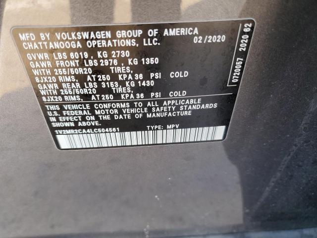 1V2MR2CA4LC504561 - 2020 VOLKSWAGEN ATLAS SEL Boz foto 13