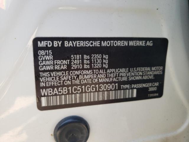 WBA5B1C51GG130901 - 2016 BMW 535 I WHITE photo 12