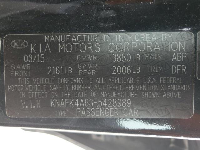 KNAFK4A63F5428989 - 2015 KIA FORTE LX BLACK photo 13