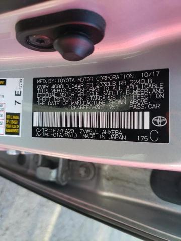 JTDKARFP8H3051951 - 2017 TOYOTA PRIUS PRIM SILVER photo 13